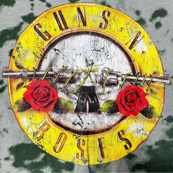 Guns N Roses Tie Dye Crewneck Pullover Sweatshirt in Green Women’s Sz Small - Picture 3 of 7